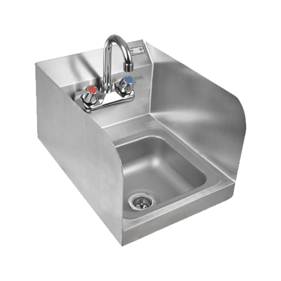 John Boos PBHS-W-0909-P-SSLR-X 12" Wall Mounted Hand Sink with Faucet - 3 Splashes/flyer