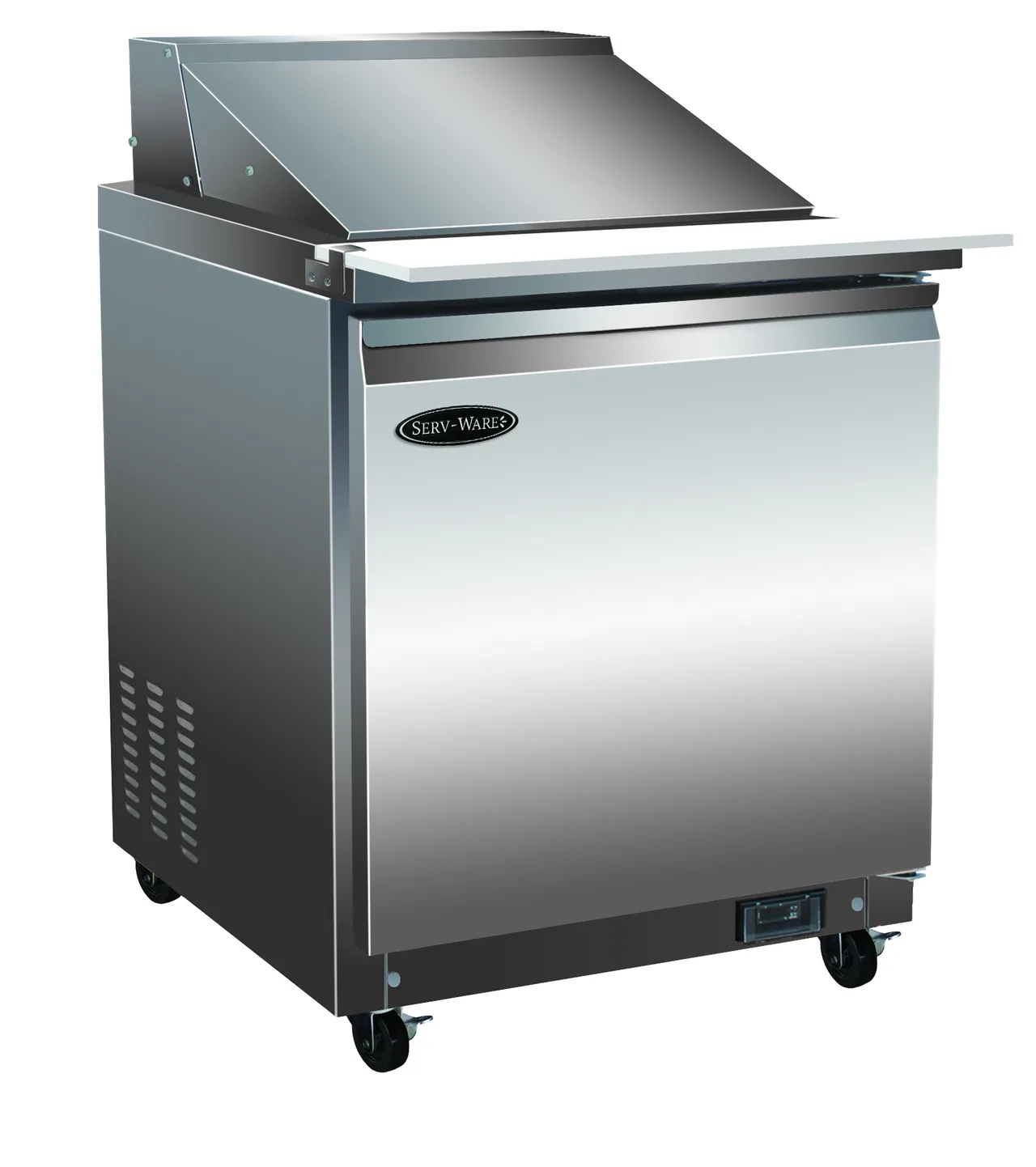 Serv-Ware SP29-12M-HC-T 27" 1-Door Mega Top Sandwich and Salad Prep Table, 12 Pans