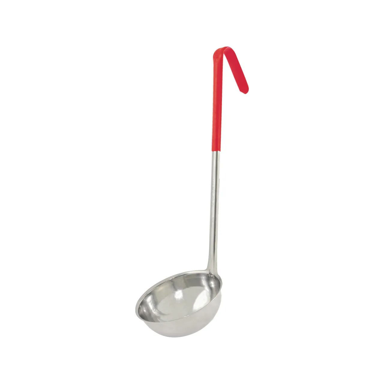 CAC China SSLD-120RD Ladle, 12 oz., One-Piece, Red Handle, Stainless Steel