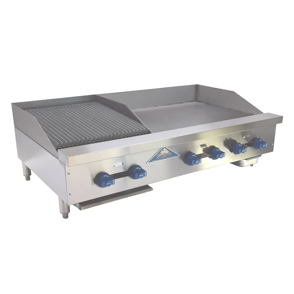 Comstock-Castle 3248-30-1.5RB 48" Countertop Gas Griddle/Charbroiler Combination, 112.000 BTU