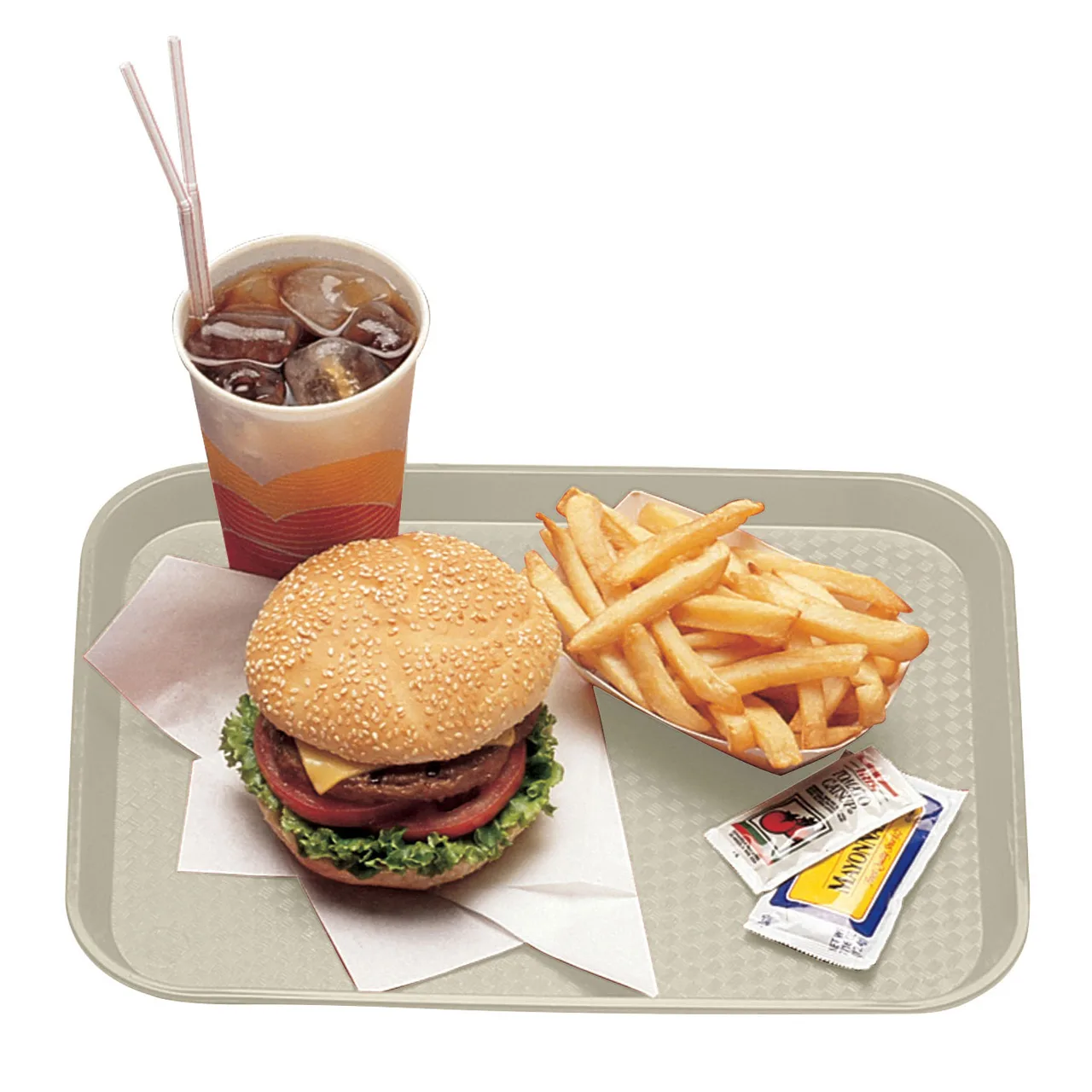 Cambro 1014FF106 Fast Food Tray, 11" x 14" Polypropylene, Peach, NSF, Dishwasher Safe, Made in USA