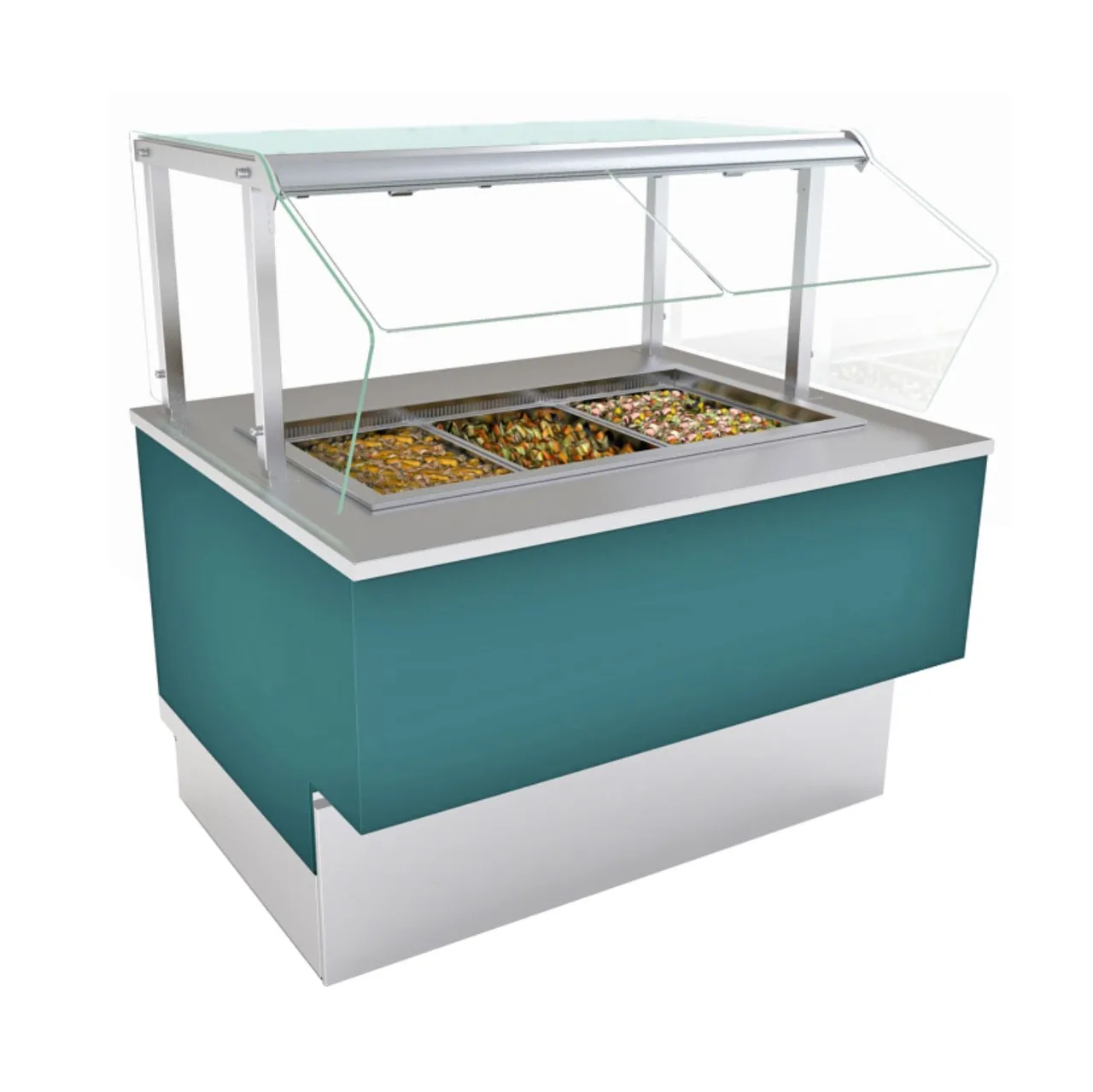 Structural Concepts FB4SS-3R 53" Grocerant Inline Self-Service Refrigerated Display Case, (3) Pan