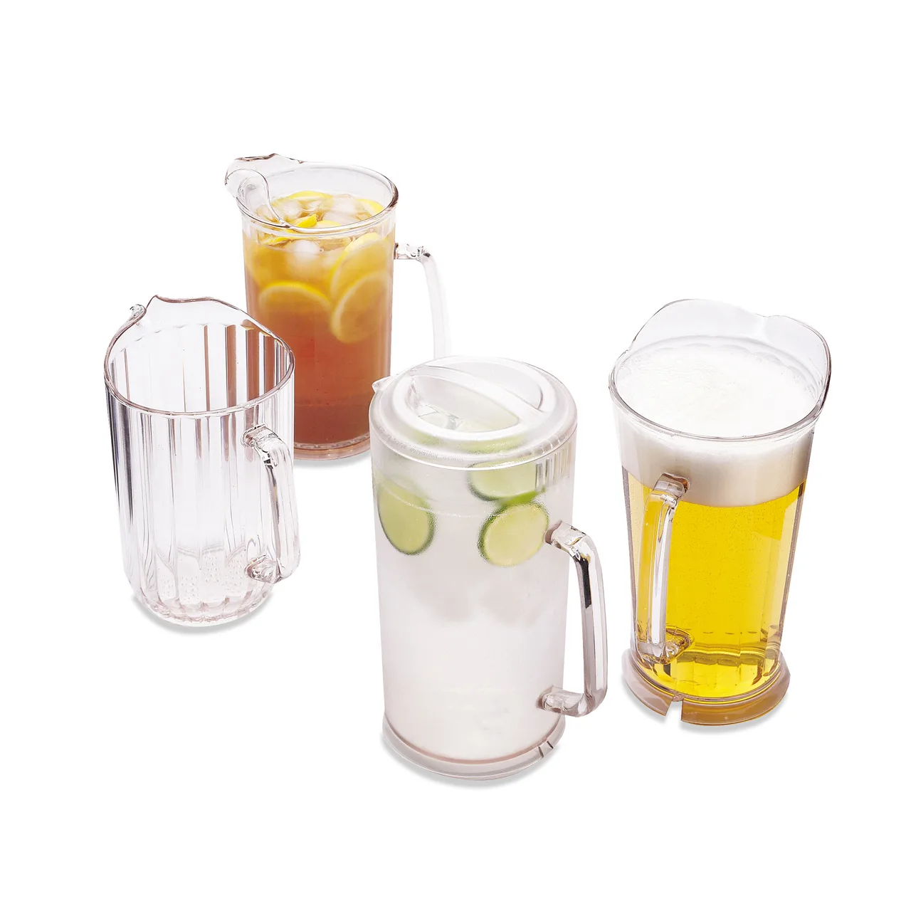 Cambro P320CW135 Camwear 32‑Oz Clear PC Pitcher, 5‑3/4" Dia x 6‑3/4" H, Pour Spout, NSF Certified
