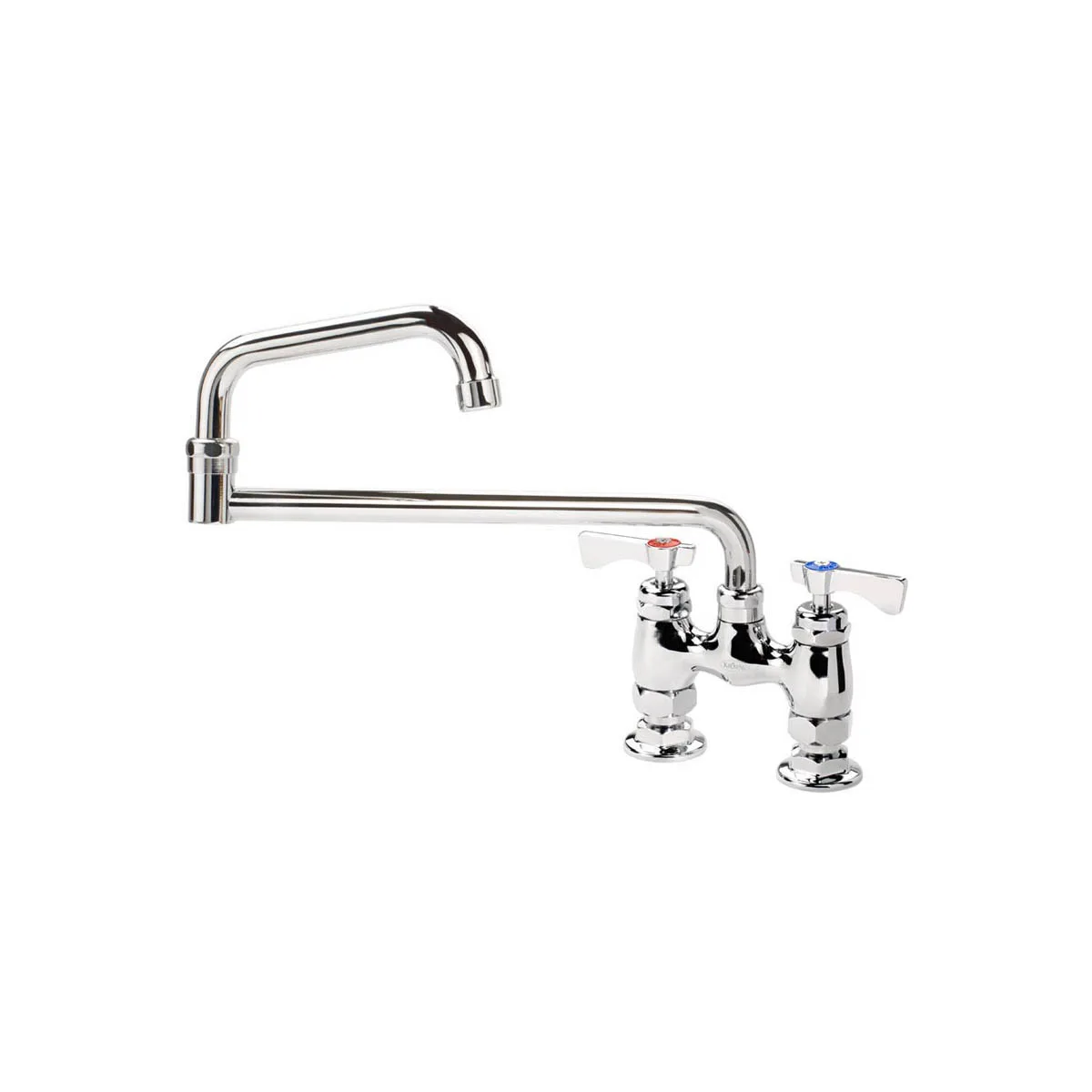 Krowne 15-418L Royal Series Double-Jointed Deck Mount Faucet w/ 4" Centers, 18" Swing Spout
