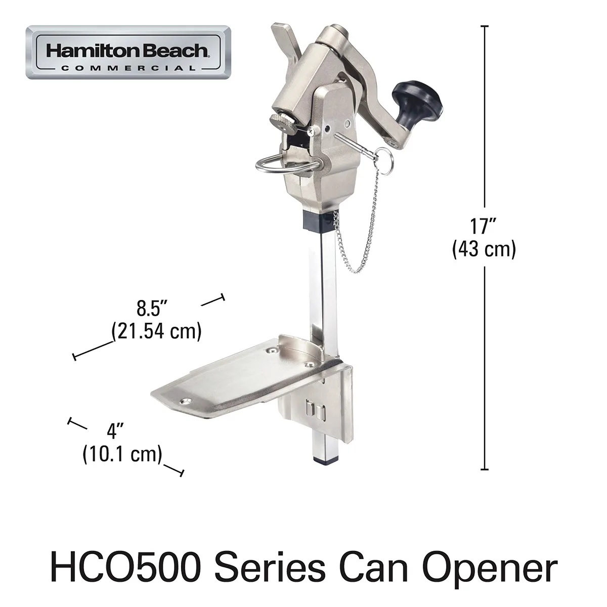 Hamilton Beach HCO500 Can Opener, Side-Cut, Table Mount, Permanent