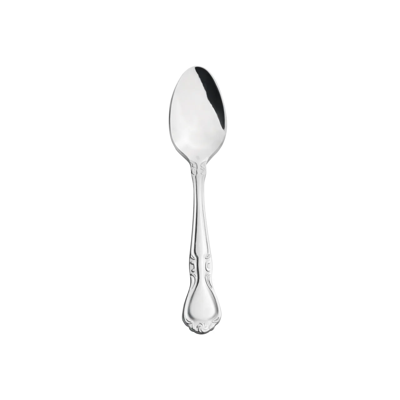 CAC China 8023-09 Glamour Demitasse Spoon, 4 5/8" (5.5") Length, 18/8 Stainless Steel - 1 Dozen