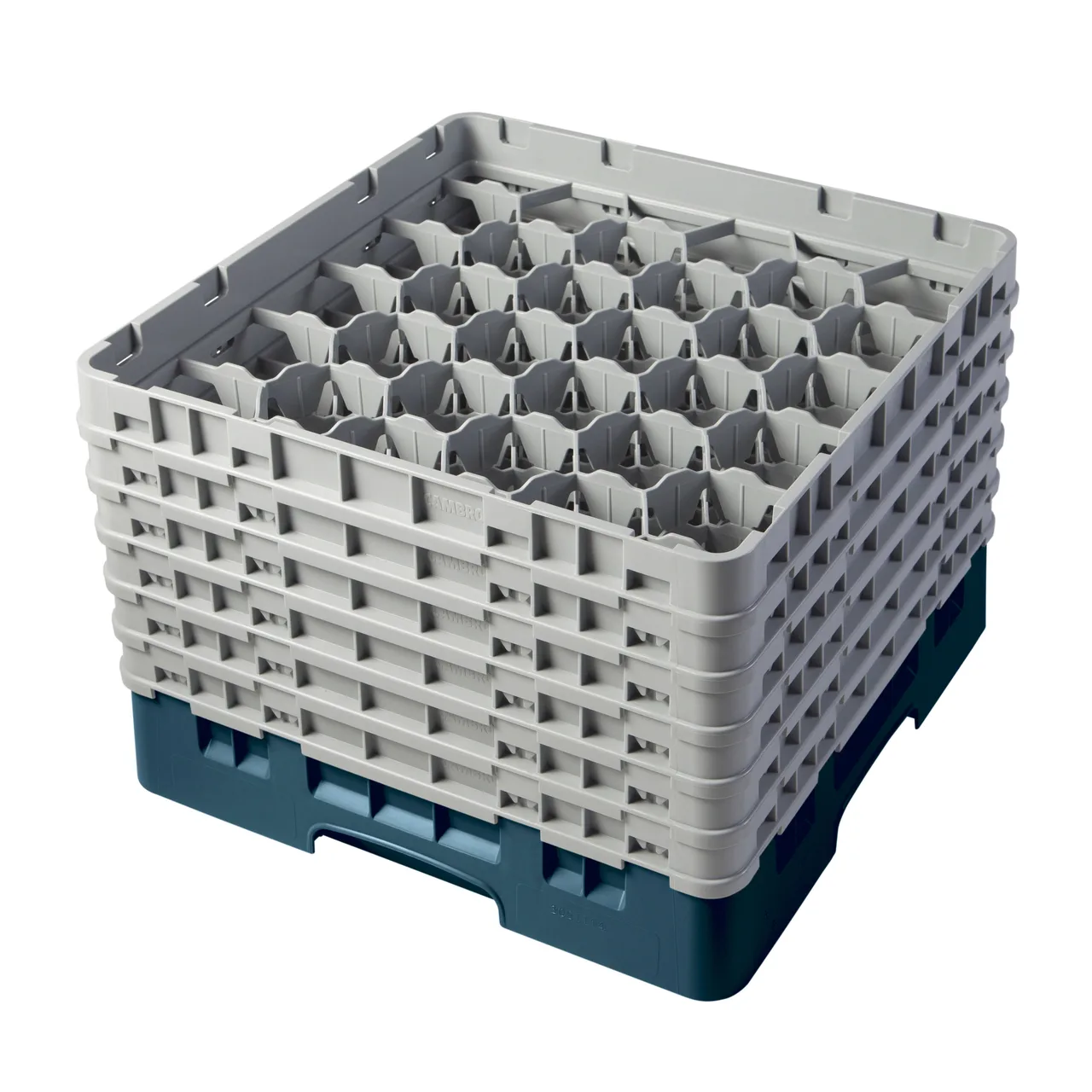 Cambro 30S1114414 Camrack Glass Rack, Teal, Full Size, 19-3/4 x 19-3/4, 30 Compartments, 3-1/8 Max Dia, HACCP