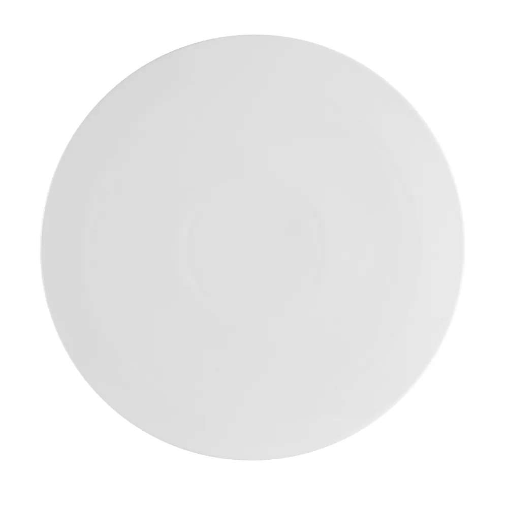 CACChina PP-2 Pizza Plate, 14" Dia x 3/4" H, Flat Edge Porcelain White, Dishwasher Safe - Dozen