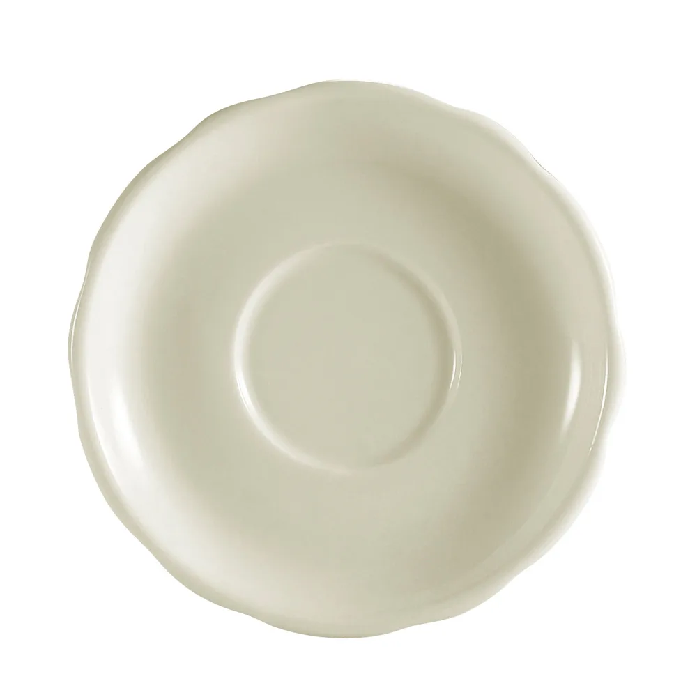 CAC China SC-36 Seville Round Saucer, 4.5" Dia x 0.75" H, White Stoneware, Dishwasher Safe - 1 Dozen