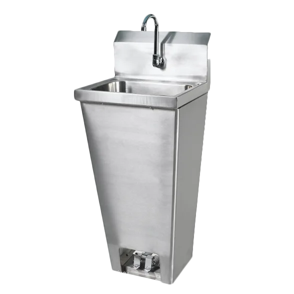 Klinger's Trading FOOT-FVHS-1000 16" Freestanding Hand Sink w/Faucet, Foot Valves & Soap Dispenser