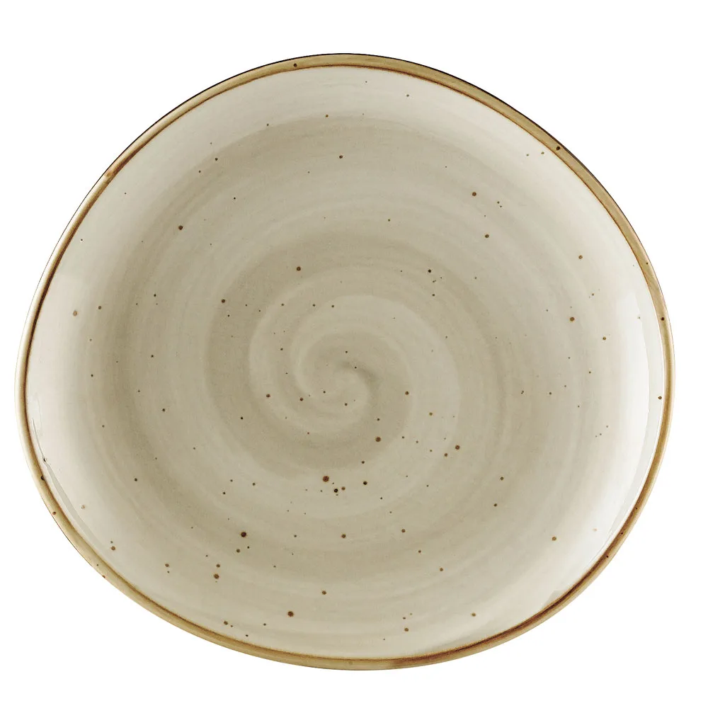 CAC China TUS-8-BGE Tucson Plate, 8-1/4" x 7-3/4", Porcelain, Desert Beige, Dishwasher Safe - Dozen