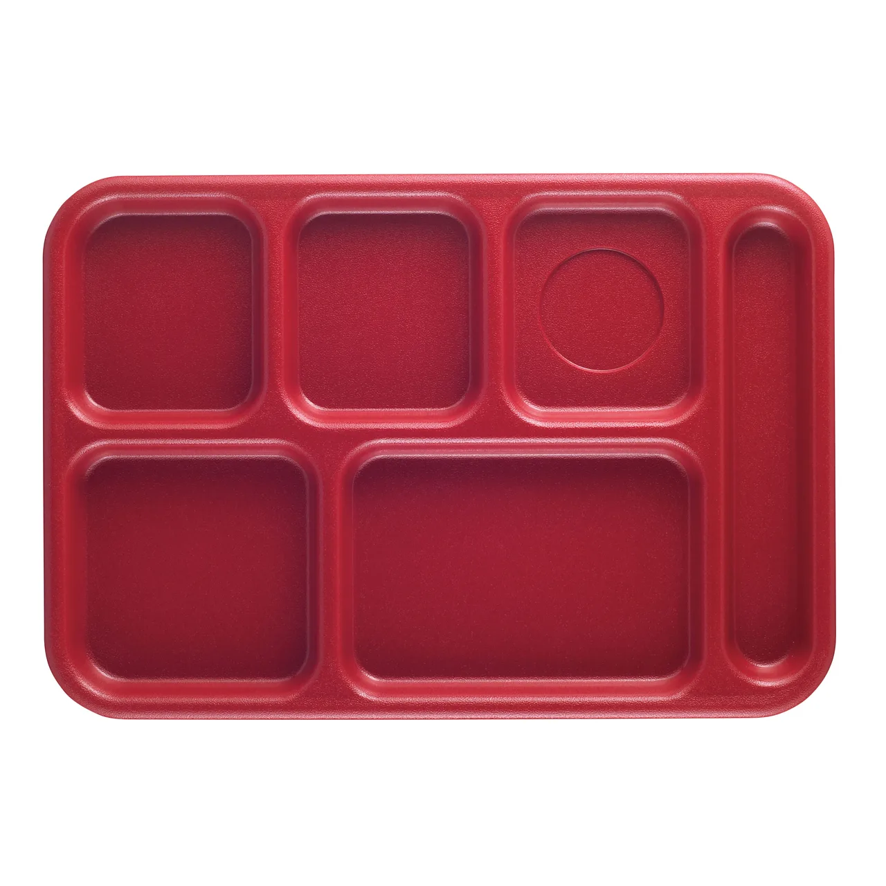 Cambro BCT1014163 - 6‑Comp Red ABS Tray, 10" x 14½", Scratch‑Resistant, Dishwasher Safe