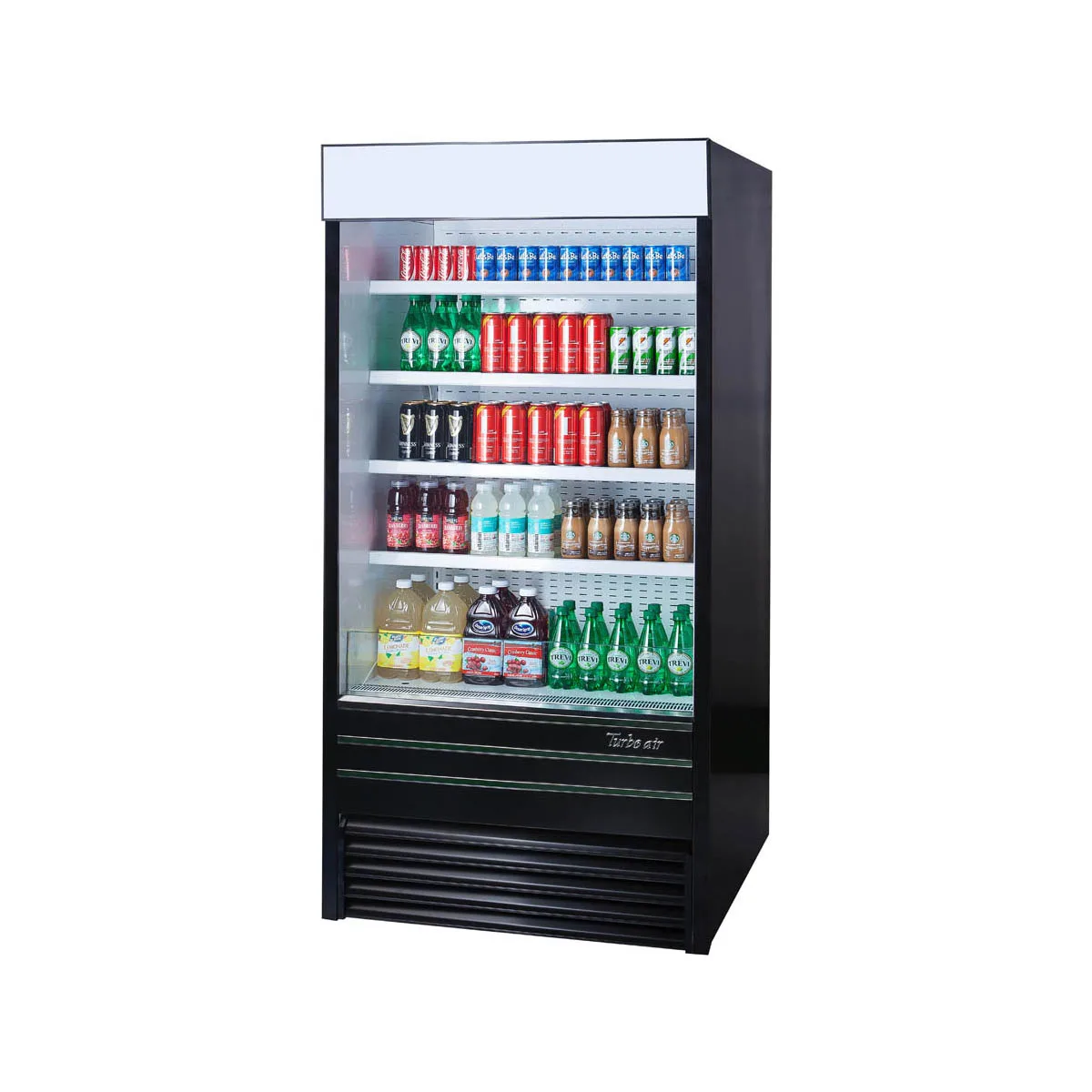 Turbo Air TOM-36EB-N 36" Vertical Open Air Merchandiser in Black, Self-Contained, 4 Shelves