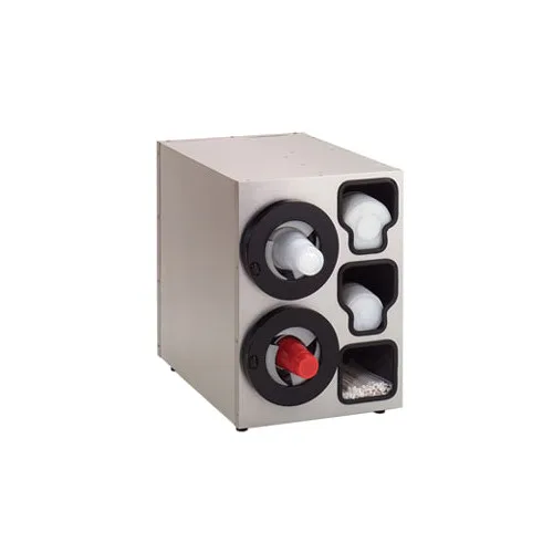 Antunes LS-20 Countertop Dial-A-Cup Dispenser with Lid & Straw Holder with 2xDAC Comp.