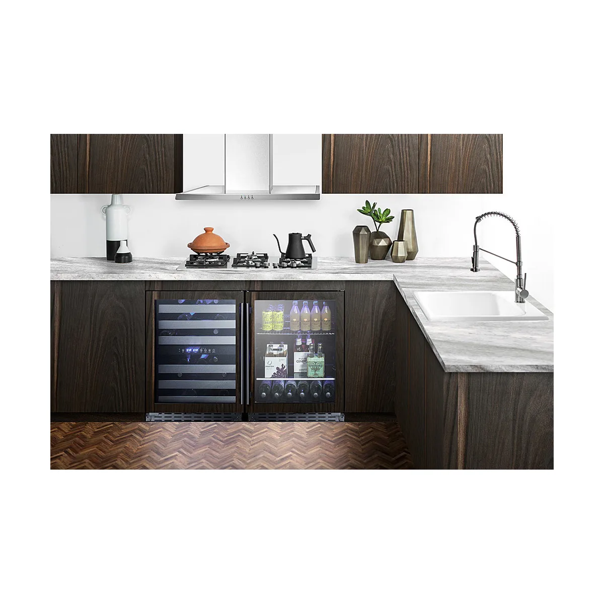 Summit ALBV2466PNR 24" Panel Ready Framed Glass Door Beverage Cooler, 4.2 cu. ft.