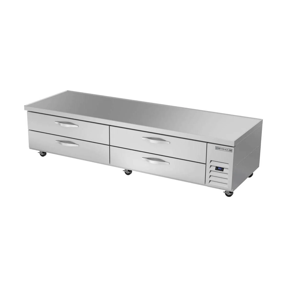 Beverage Air WTRCS96HC 96" 4 Drawers Refrigerated Chef Base w/ Marine Edge, 20.5 cu. ft.