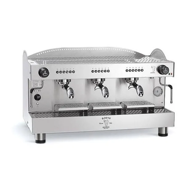 AMPTO B2016DE3IS7 Bezzera Espresso Cappuccino Machine w/ 3-Group, Automatic, 4.5-Gal. Boiler