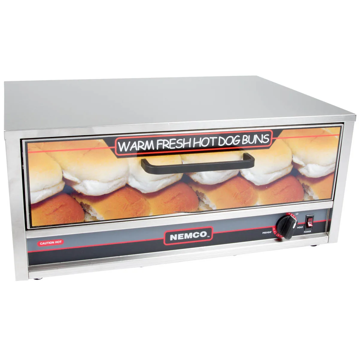 Nemco 8027-BW Moist Heat Bun/Food Warmer, 23-3/4"W X 17-3/4"D, (32) Bun Capacity