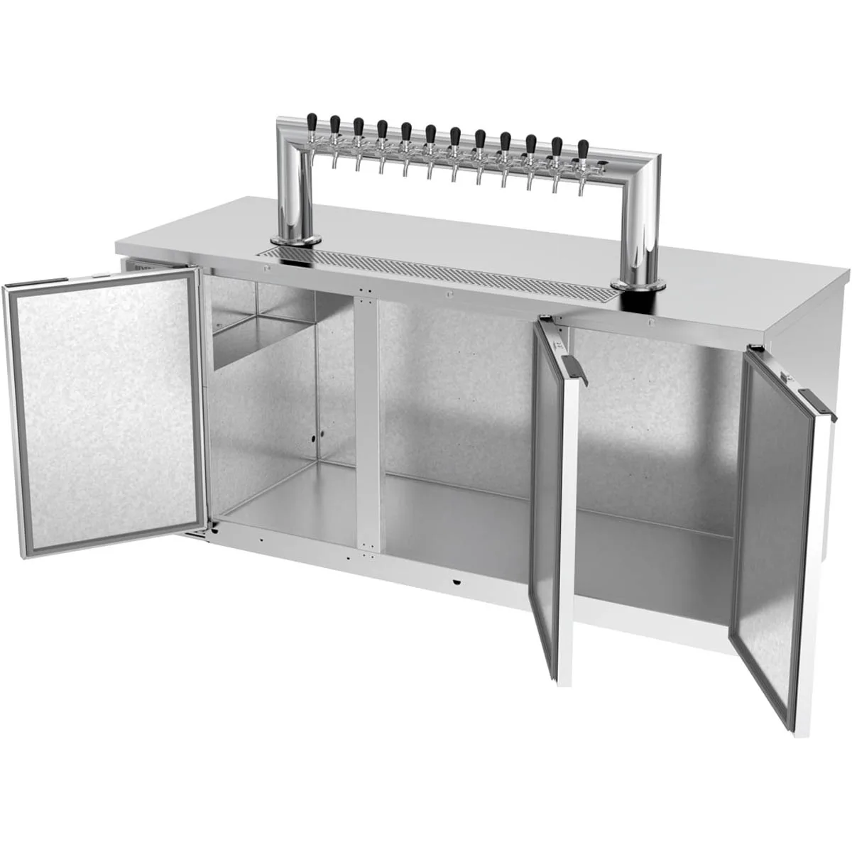Beverage Air DD78HC-1-S-12T 79" Draft Beer Cooler w/ 4 Kegs, 33.59 cu. ft., 12 Taps