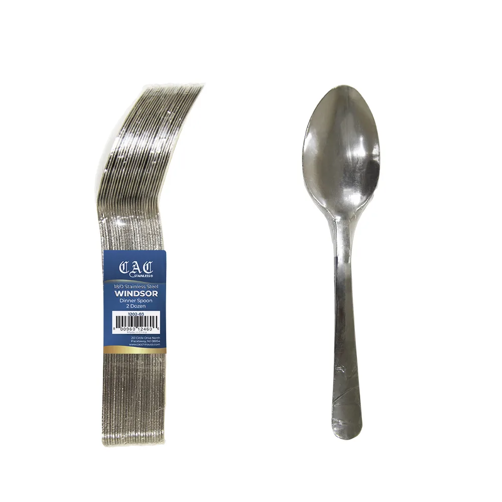 CAC China 1202-03 Windsor Dinner Spoon, 7" Length, 18/0 Stainless Steel, Medium Weight - 1/Pack