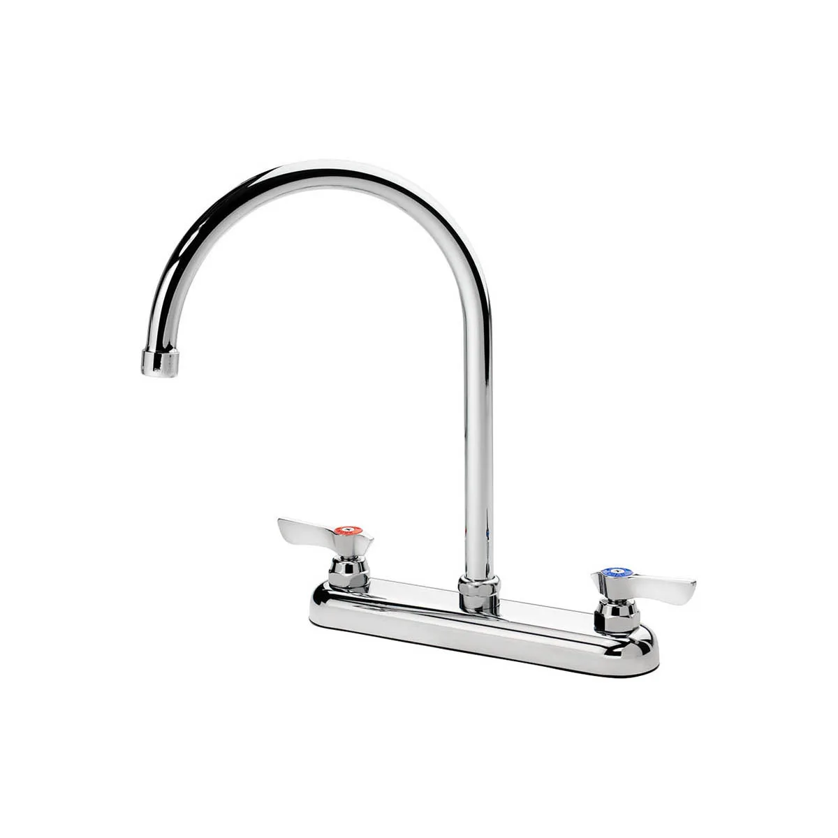 Krowne 13-802L Silver Series Low Lead Deck Mount Faucet w/ 8" Centers, 8.5" Gooseneck Spout