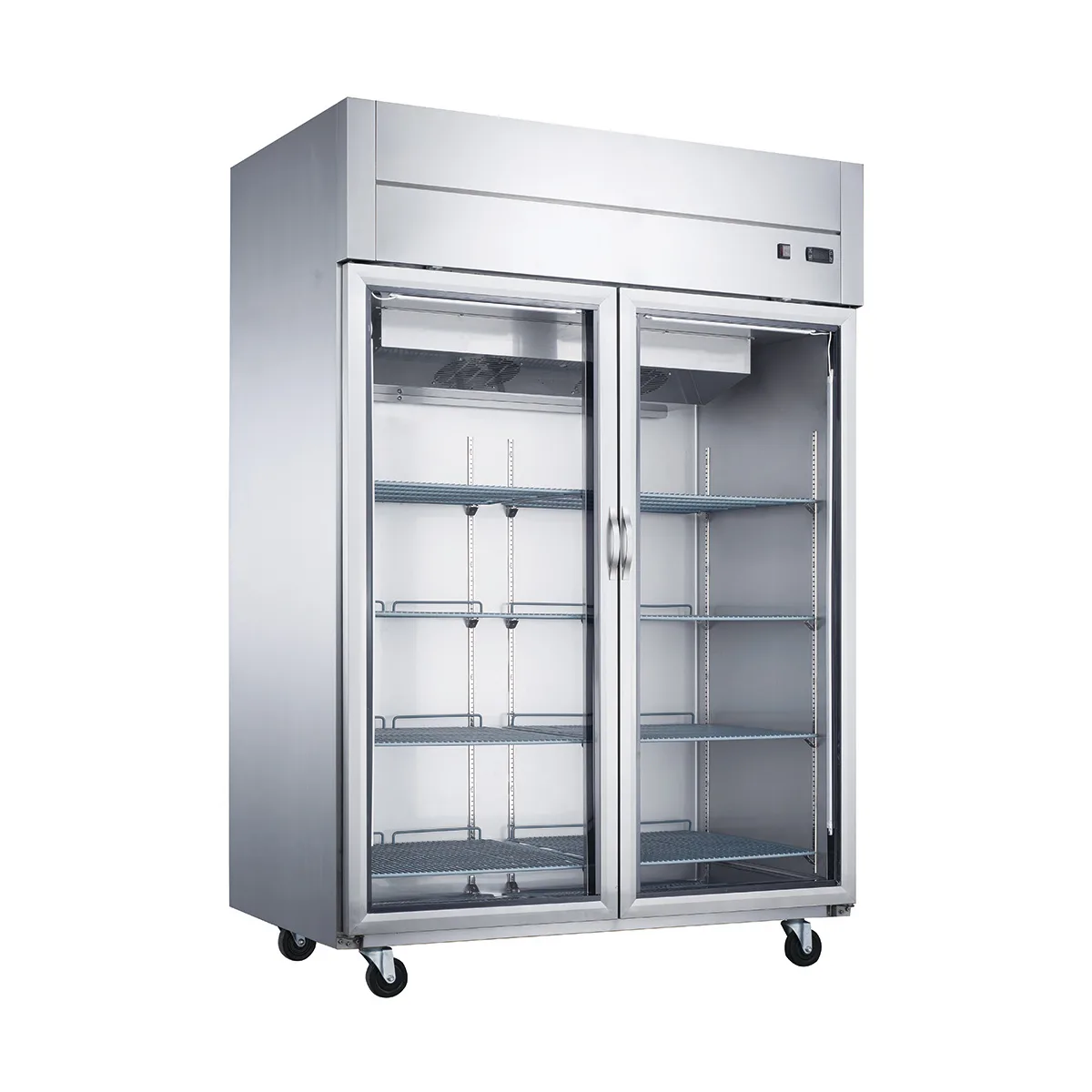 Dukers Appliance Co D55AR-GS2 55" 2-Glass Door Reach-In Refrigerator, Top Mount, 41.73 cu. ft.