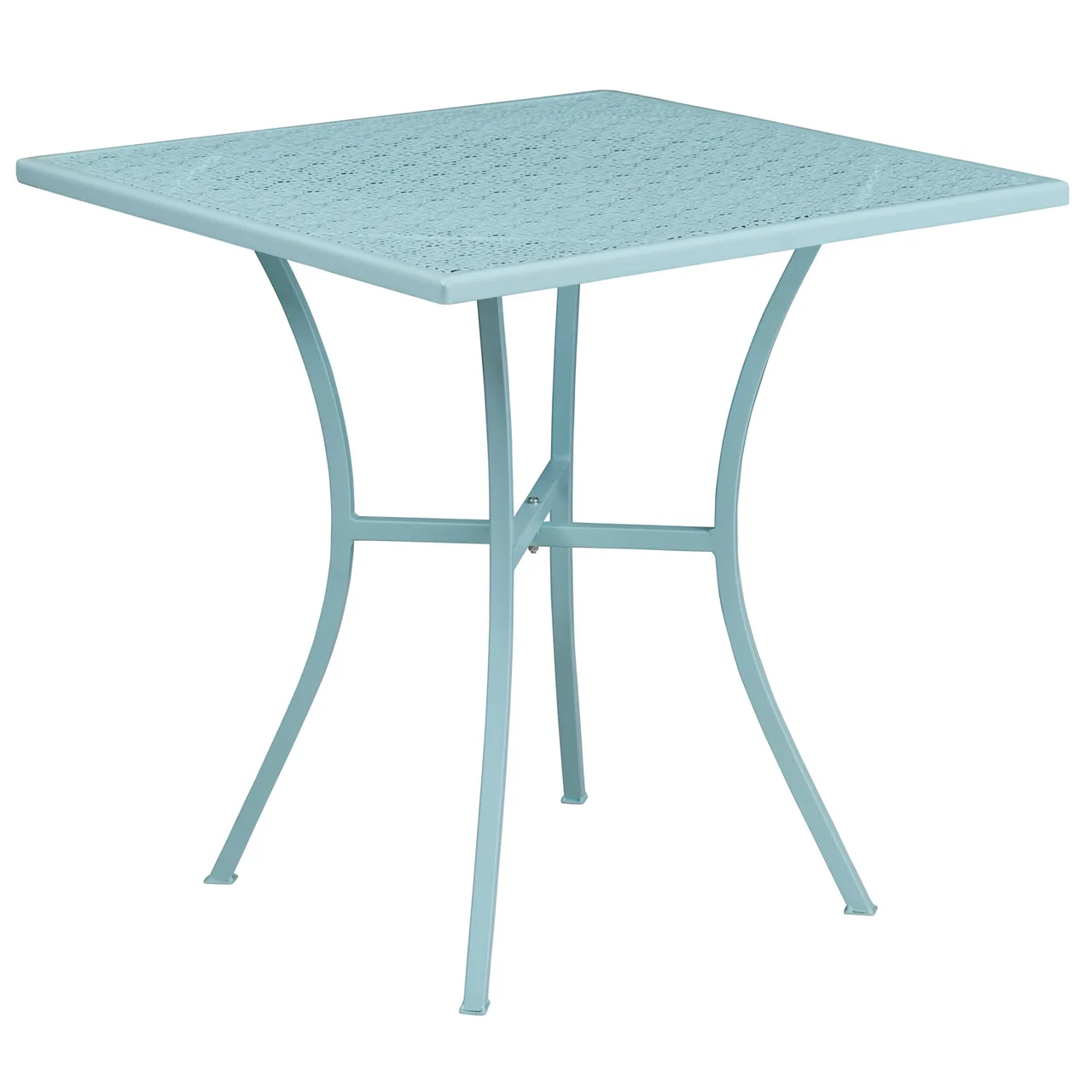 Flash Furniture CO-5-SKY-GG 28x28 Square Patio Table, Steel, Sky Blue Powder Coat Finish