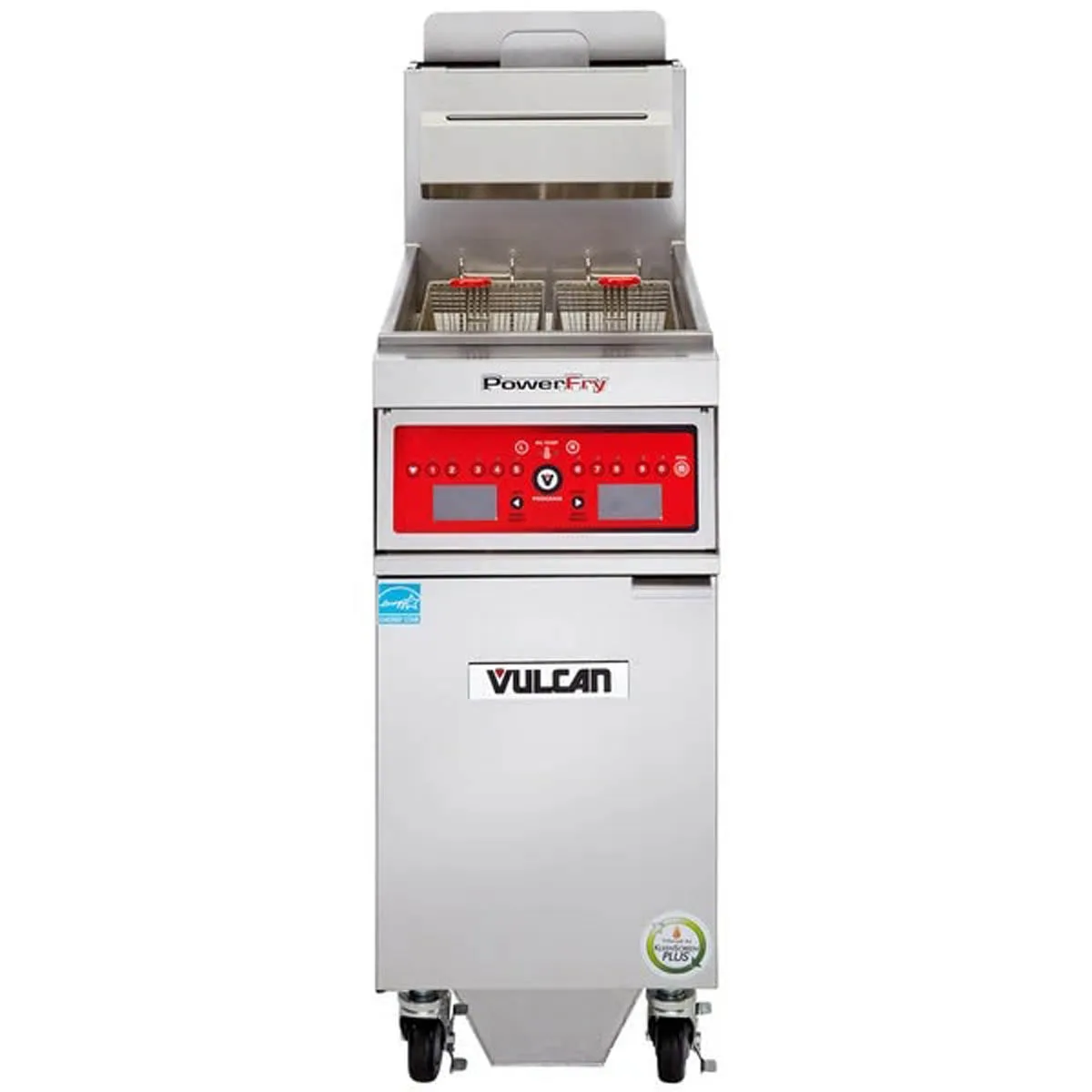 Vulcan 1VK85CF PowerFry5™ Full Pot Floor Model Gas Fryer w/ 90 lbs, Capacity, Built-In Filtration