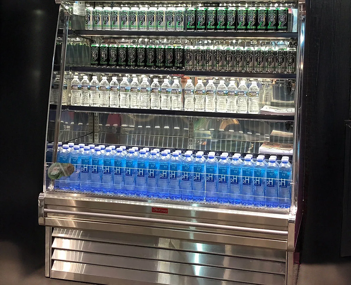 Howard-McCray SC-OD35E-4S-S-LED 51'' Vertical Dairy Open Air Merchandiser, Stainless Steel, Self-Contained