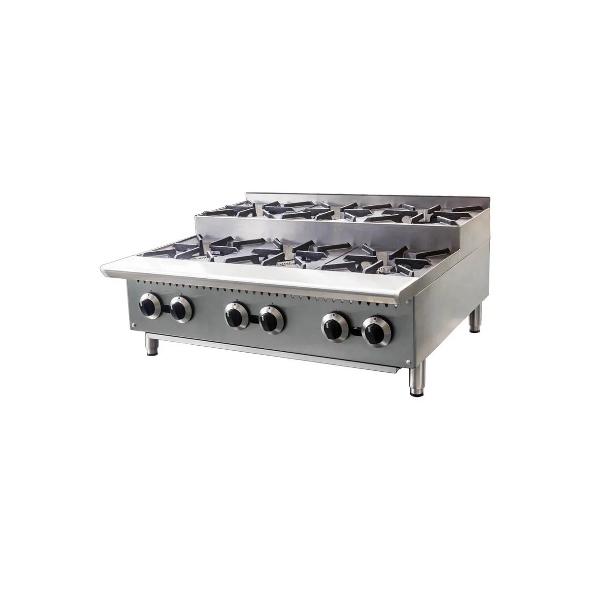 Comstock-Castle CSSUHP36 18" Countertop Gas Hotplate with Manual Controls, (6) 30,000 Btu Cast Iron Burners