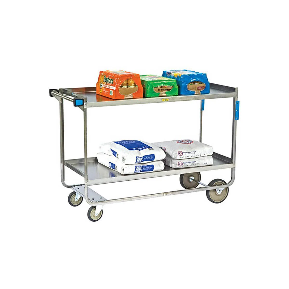 Lakeside 558 NSF Stainless Steel 2 Shelf Utility Cart - 700 lb. Capacity