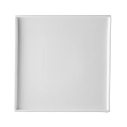 CACChina PLC-21 Square Plate, 12½" x 12½" x 1" Porcelain Bone White, Oven Safe - Dozen