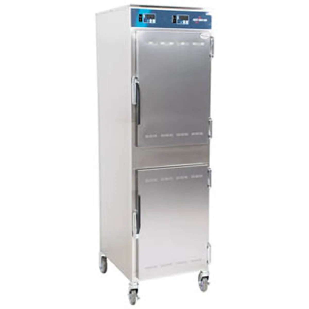 Alto-Shaam 1000-UP Heated Holding Cabinet, 2-Compartment, 73"-78" H, Stainless Steel, 8-Pan Capacity per Compartment, Solid Dutch Doors, EcoSmart®