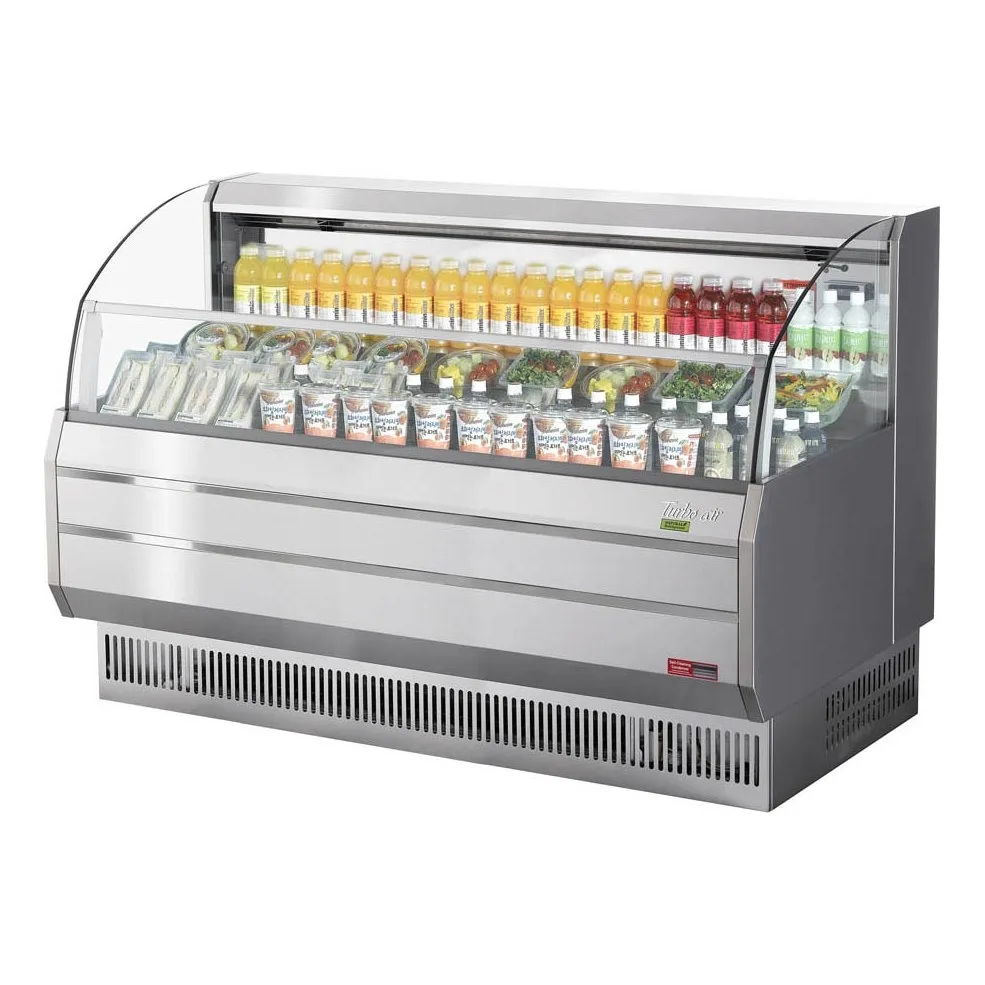 Turbo Air TOM-75SS-N 75″ Horizontal Open Air Merchandiser, Stainless Steel, Self-Contained, 3 Shelves, 13.5 cu. ft.