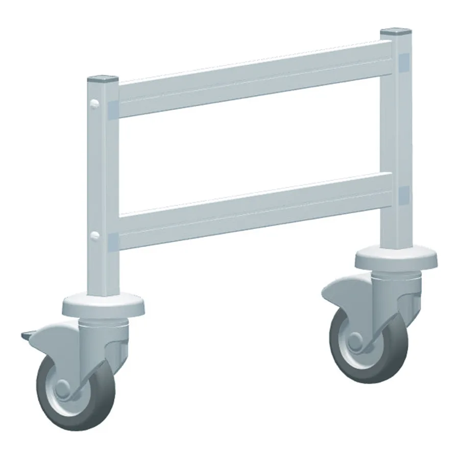 Fermod 6669311MOB-R1 Fermostock Mobile Dunnage Rack Upright, 12"H x 22"D, 20 micron Anodized Aluminum, NSF