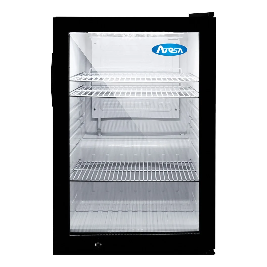 Atosa USA CTD-3 17" Countertop Merchandiser Refrigerator in Black, One Glass Door with Lock, 1/10 hp, 2.4 cu. ft.