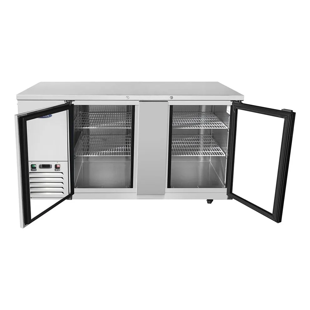 Atosa USA MBB69GGR 68“ Two Section Back Bar Cooler with Glass Door, 21.5 cu. ft.