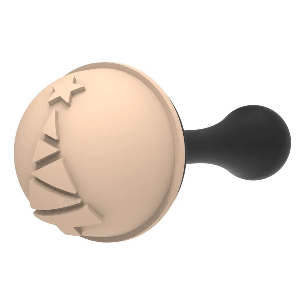 Louis Tellier STAMPB Chocado Choco Stamp B Mold 1.22" Dia X 0.66" H Silicone Handle 2.39" X 1.14"