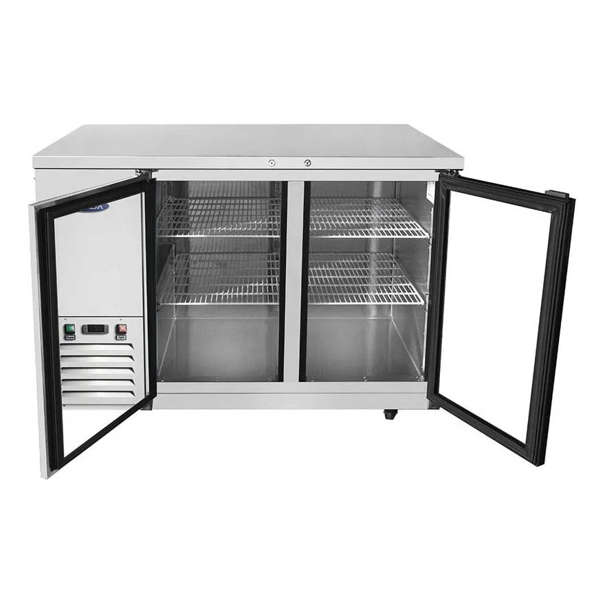 Atosa USA SBB48GGRAUS1 48" Two Section Back Bar Cooler with Glass Door, 11.5 cu. ft.