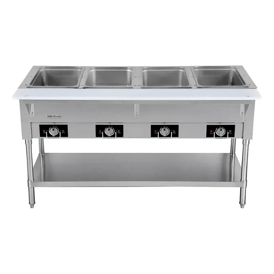 Serv-Ware EST4-1 58″ Electric Hot Food Table, (4) Open Wells, 2000 W