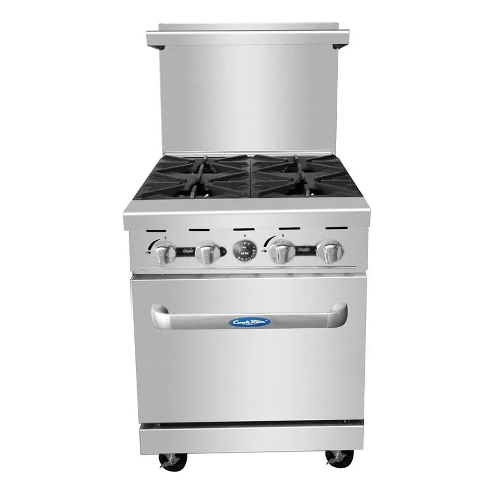 Atosa USA AGR-4B-LP 24" LP Gas Restaurant Range w/ (4) Open Burners & (1) Oven, 152.000 BTU 