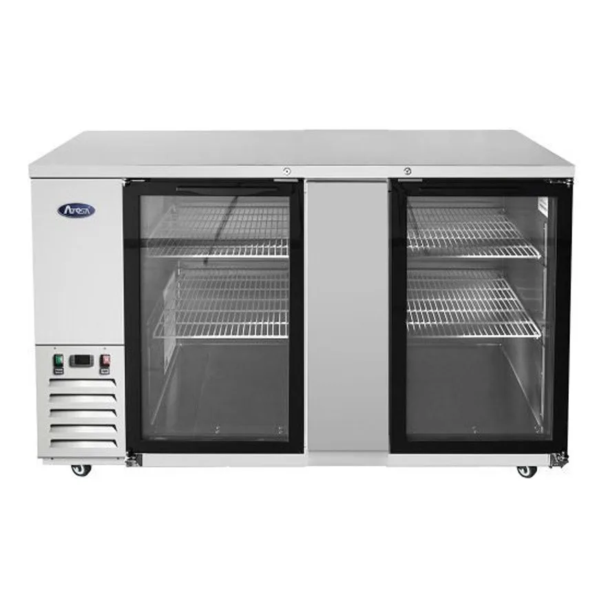 Atosa USA MBB69GGR 68" Two Section Back Bar Cooler with Glass Door, 21.5 cu. ft.