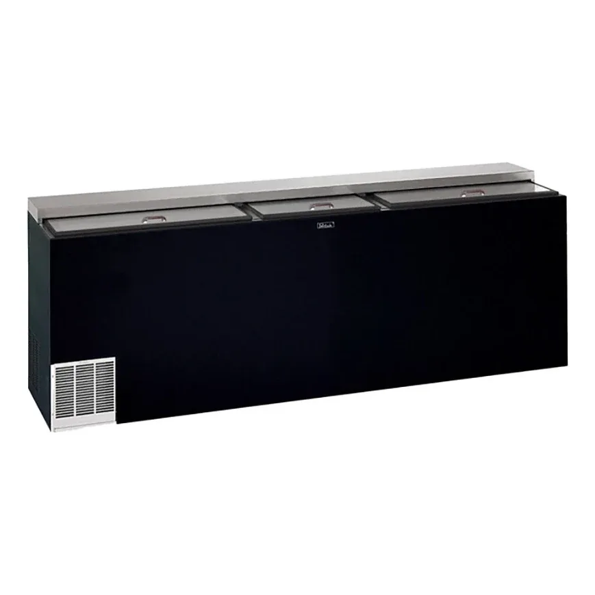 Perlick BC96LT-3 96″ Forced Air Bottle Cooler – Holds (492) 12 oz Bottles, Lid Locks, Black, 120v