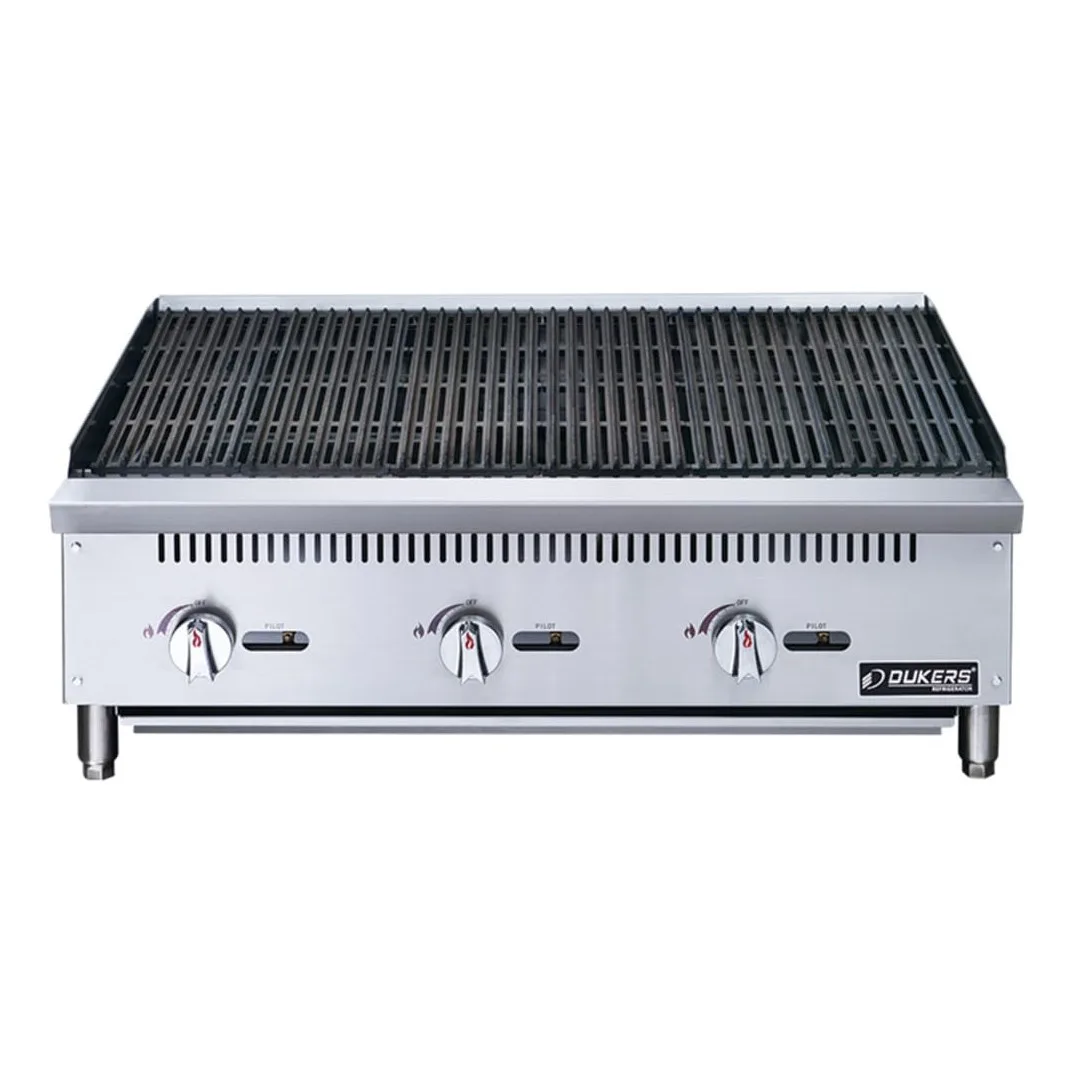 Dukers DCRB36 36" Gas Charbroiler w/ Cast Iron Grates - Convertible