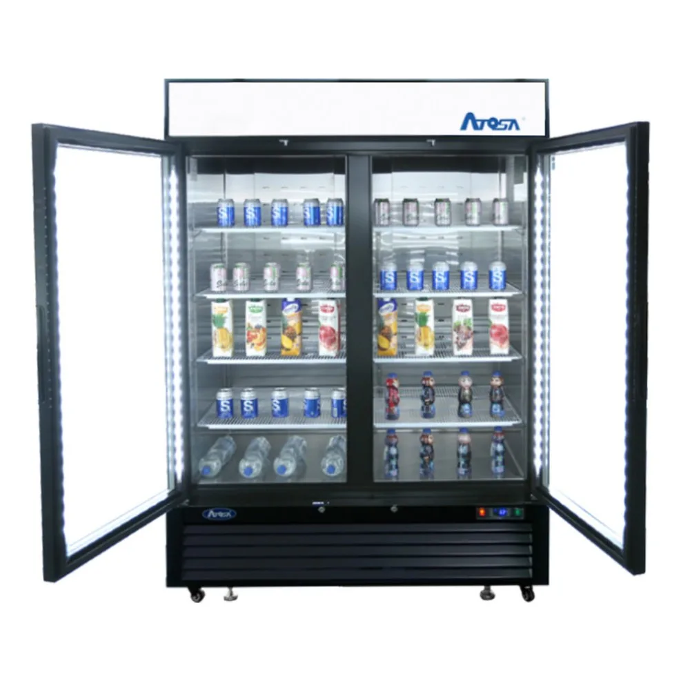 Atosa USA MCF8723GR 54“ 2-Section Merchandiser Refrigerator w/ 2 Swing Glass Door, 43.8 cu. ft.