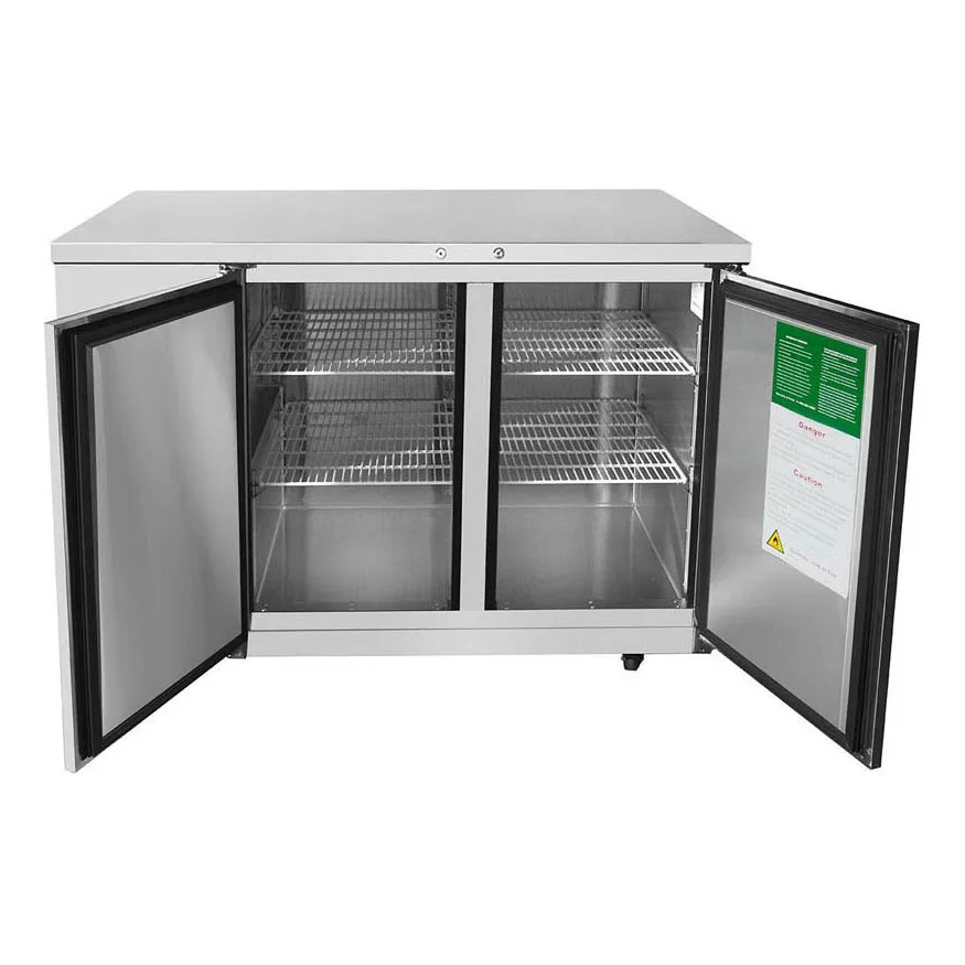 Atosa USA SBB59GRAUS1 57" Two Section Back Bar Cooler with Solid Door, 15.0 cu. ft.
