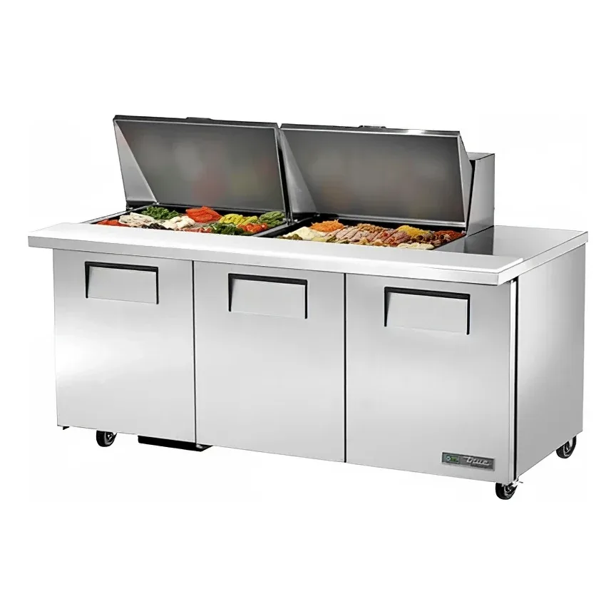 True TSSU-72-24M-B-ST-HC 72″ TSSU Series Mega Top Sandwich/Salad Prep Table w/ Refrigerated Base, 115v