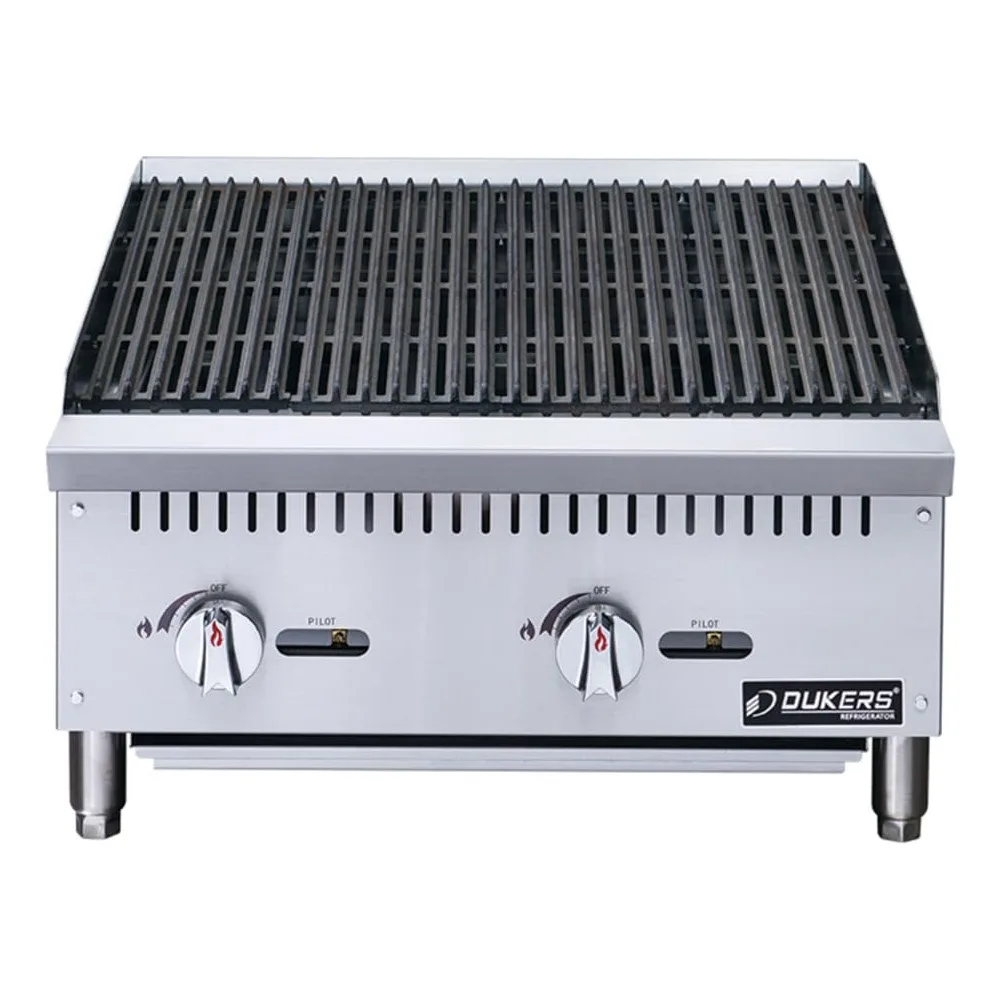 Dukers DCCB24 24" Gas Charbroiler w/ Cast Iron Grates - Convertible