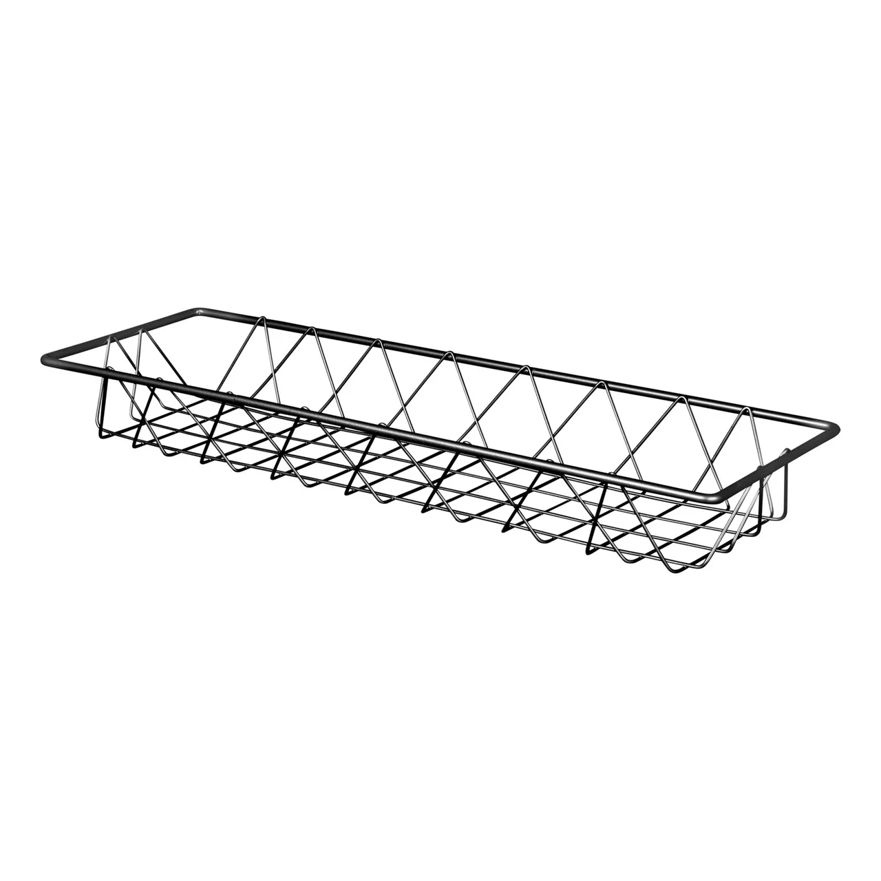 GET W618-GG Elite Global Solutions Basket, 18"L x 6"W x 2"H, Rectangular, Grated, Metal, Gunmetal Gray
