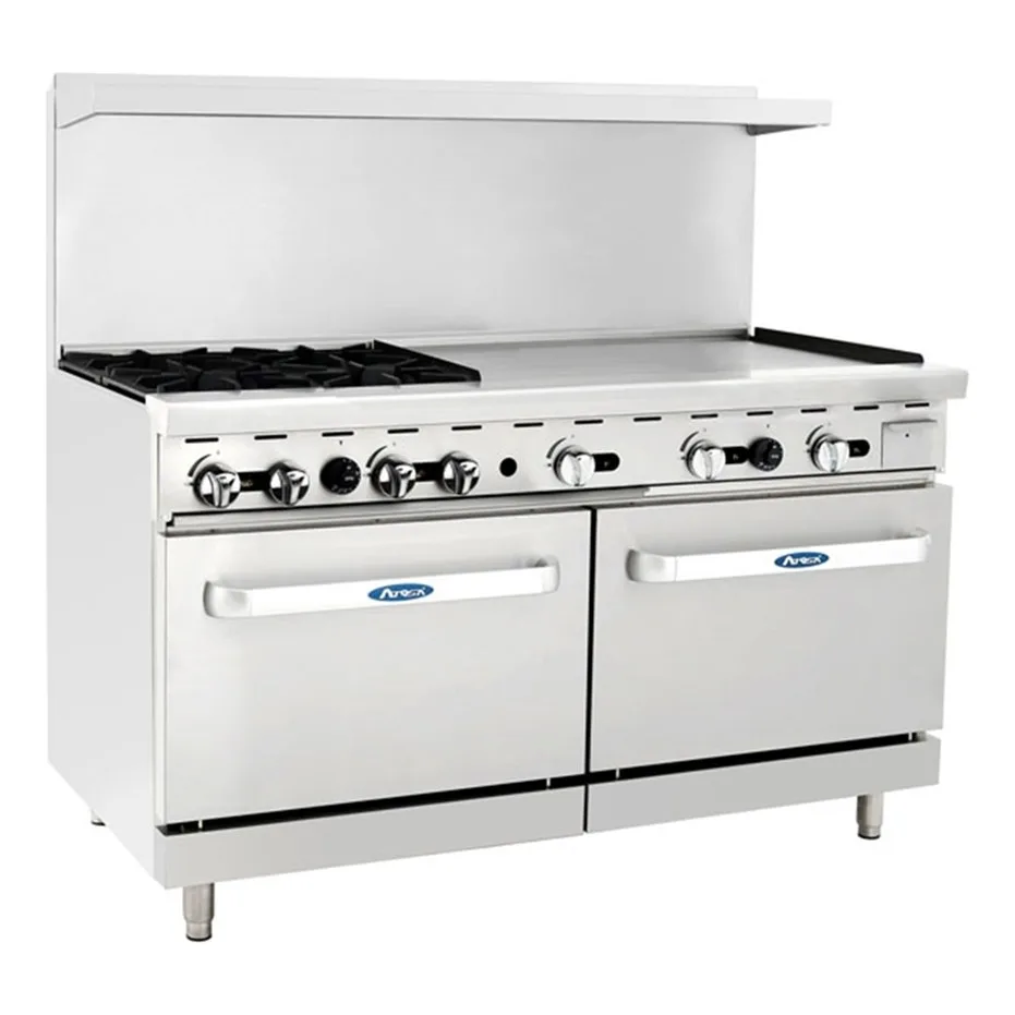 Atosa USA AGR-4B36GR-NG 60" Gas Restaurant Range w/ (4) Open Burners & 36" Griddle, 257.000 BTU
